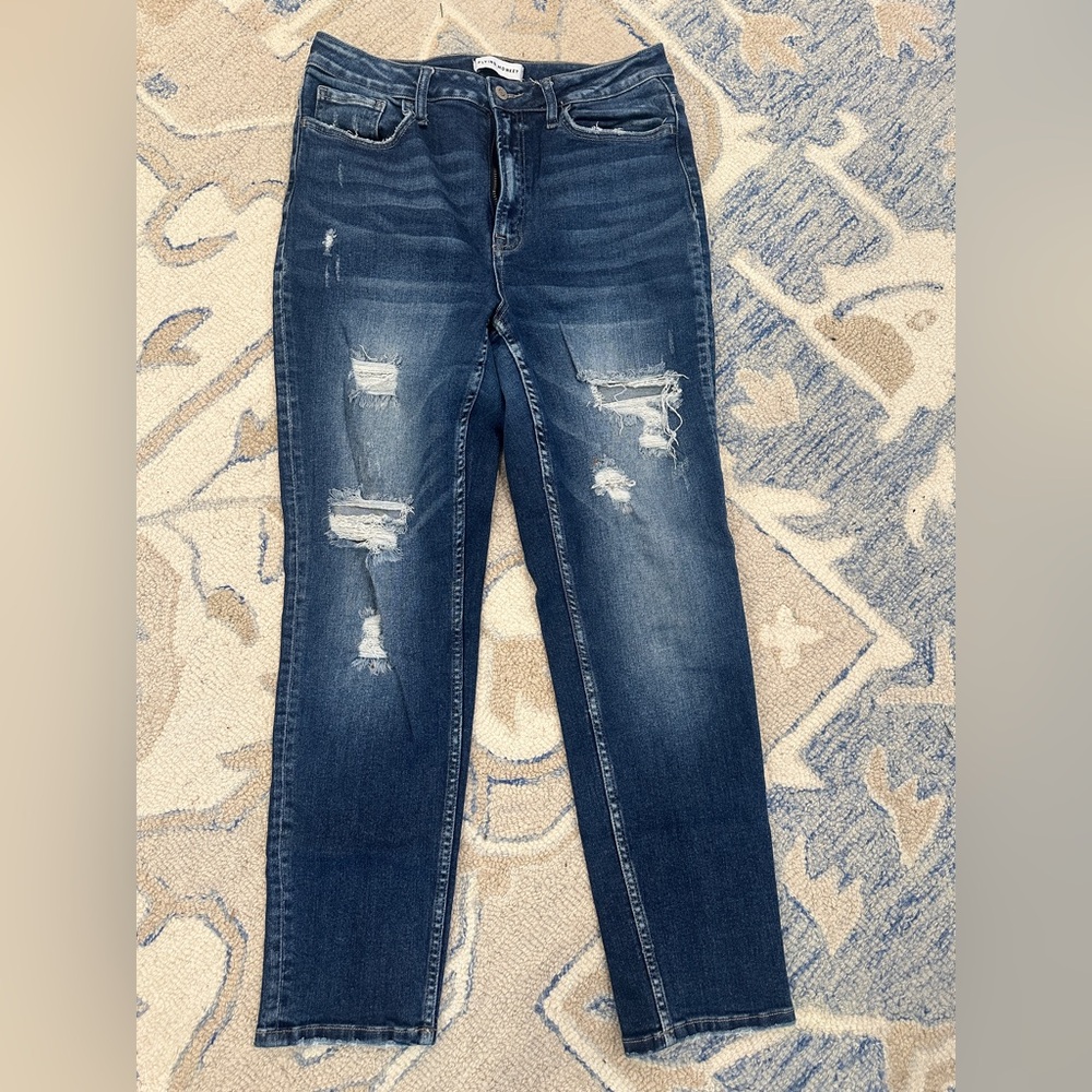 Flying Monkey Dark Blue Distressed Skinny Jeans